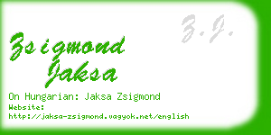 zsigmond jaksa business card